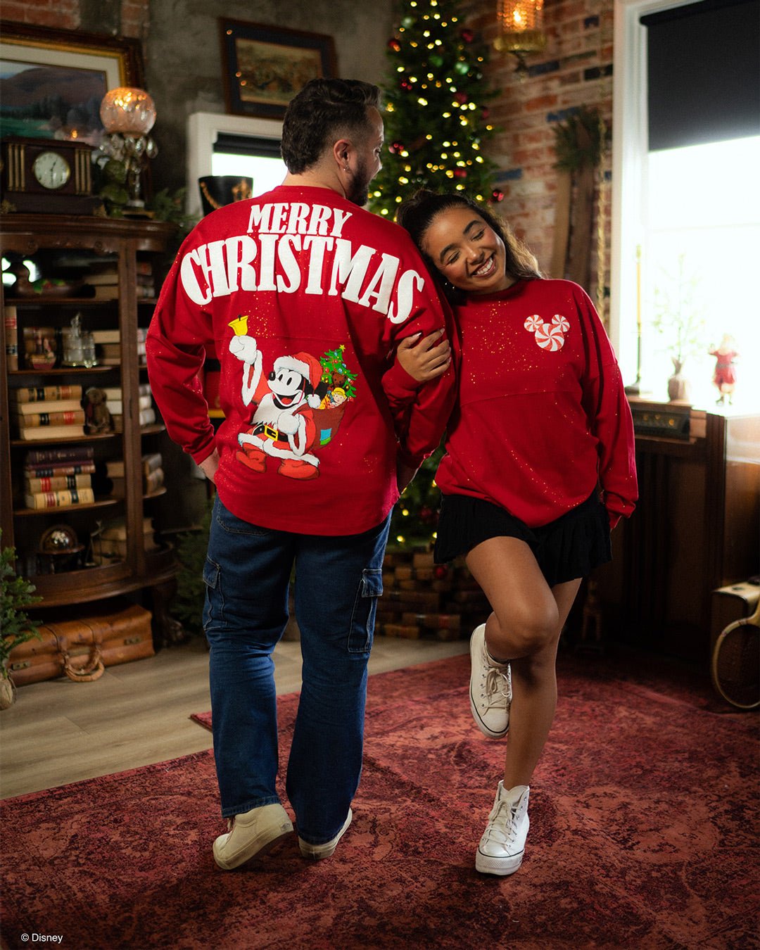 Disney's Mickey Mouse Merry Christmas Red Sparkle Spirit Jersey®