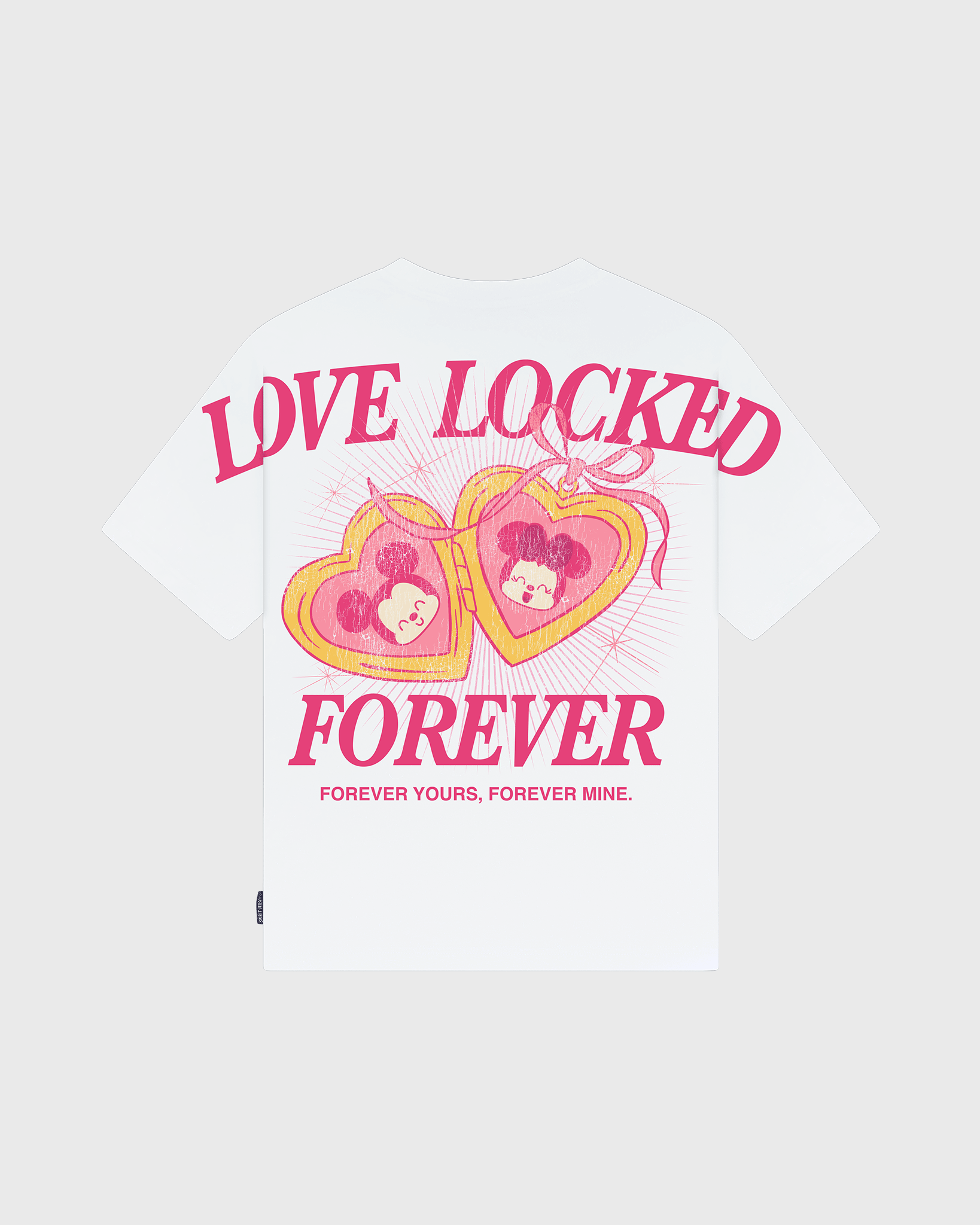 Disney's Mickey Mouse & Minnie Mouse Love Locked Relaxed Tee White 2