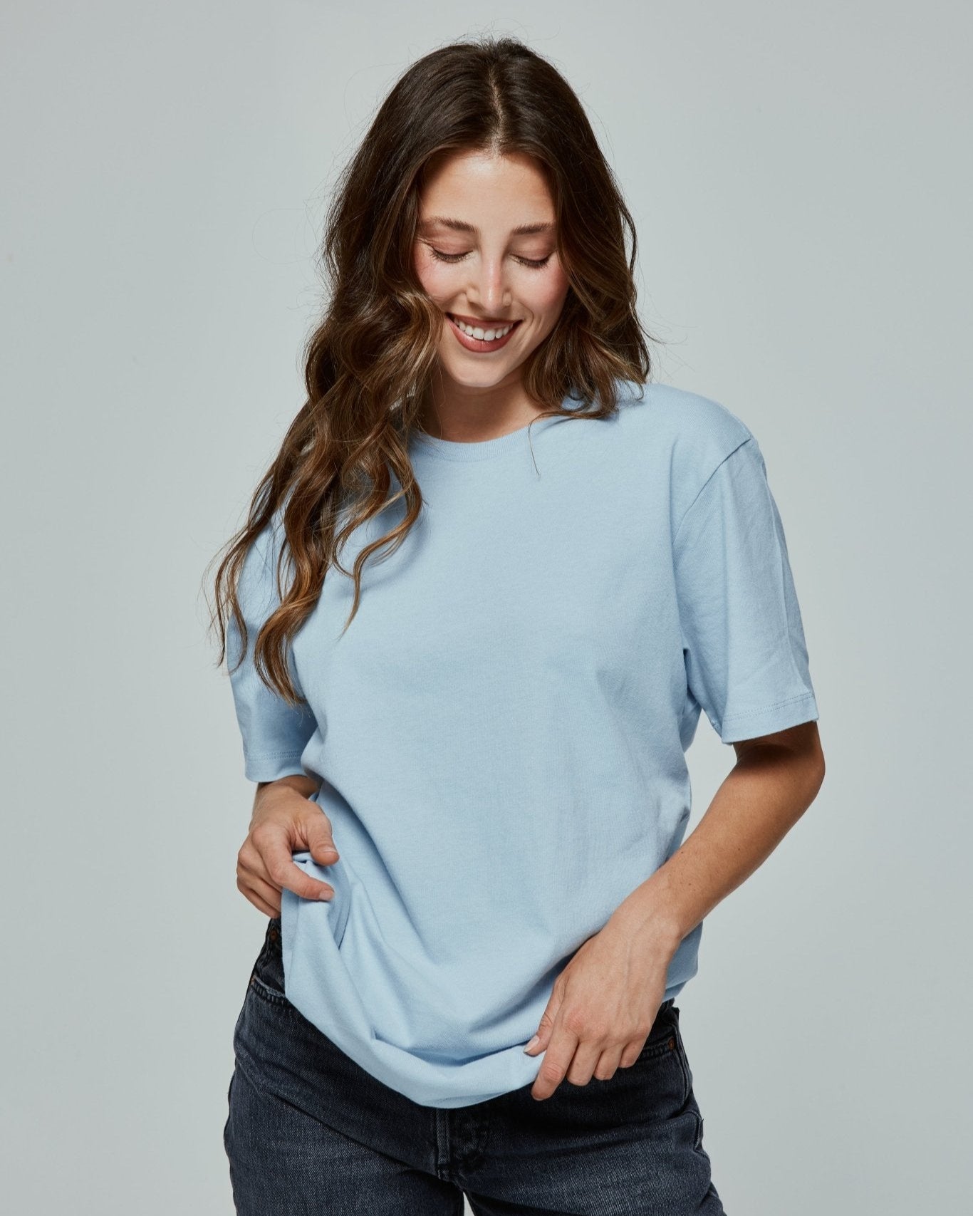 Everyday Short Sleeve Basic Tee in Ice Blue 1