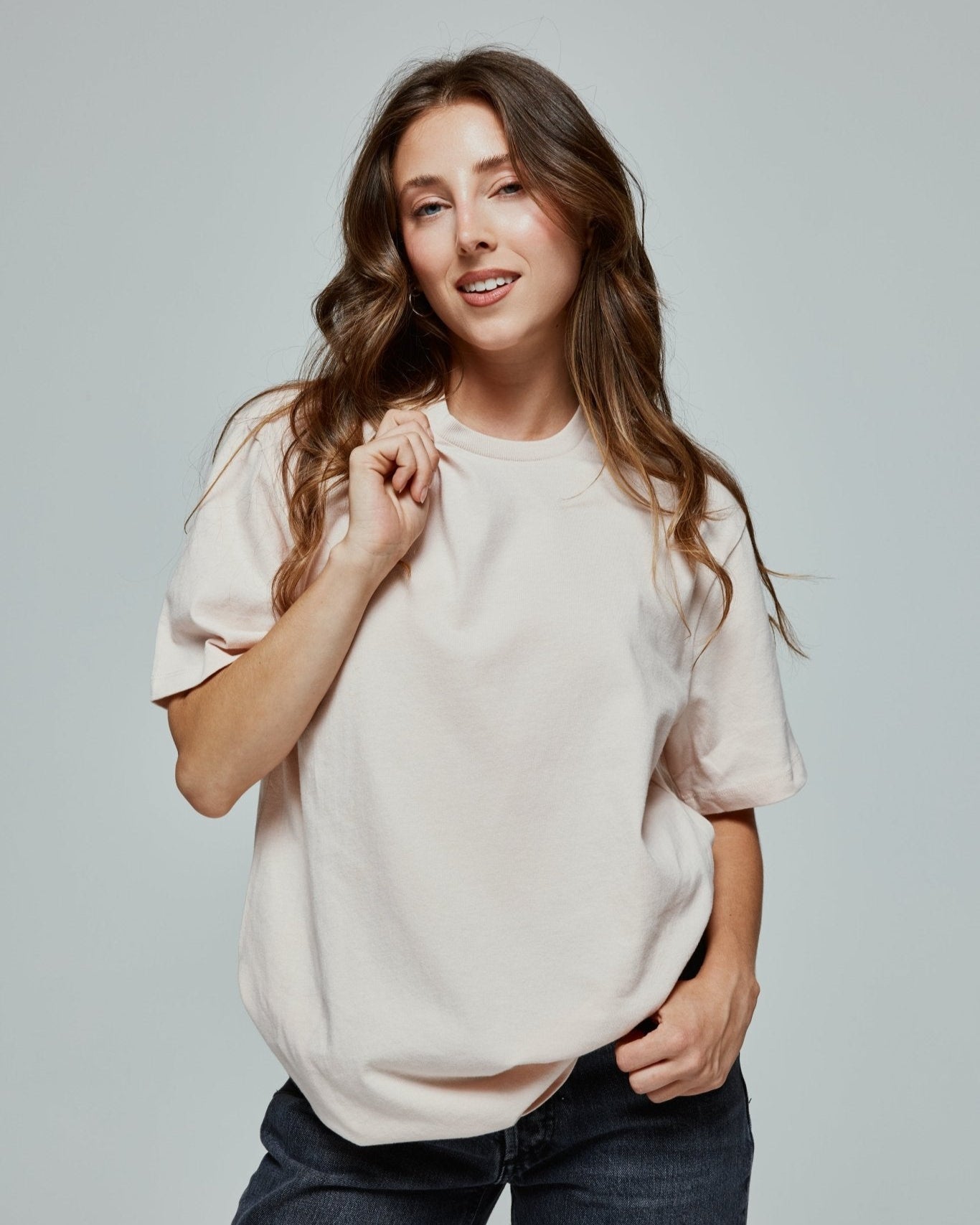 Everyday Short Sleeve Basic Tee in Soft Pearl 1