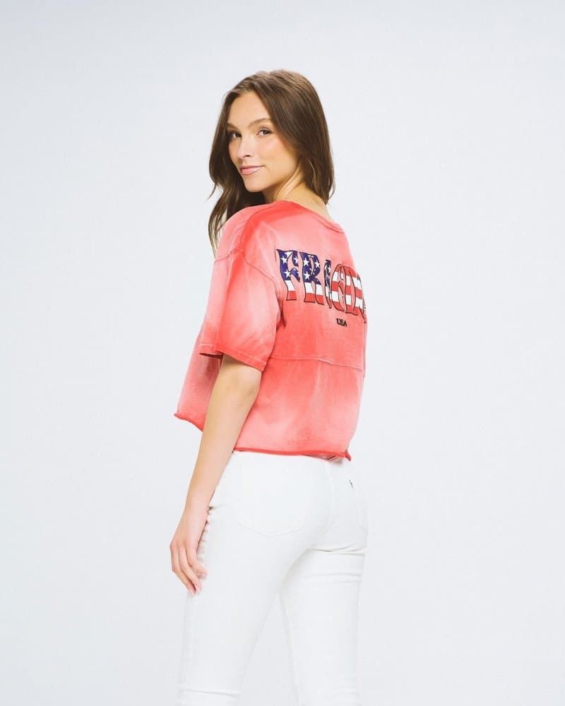 Freedom Vintage Red Cropped Short Sleeve Spirit Jersey® 1