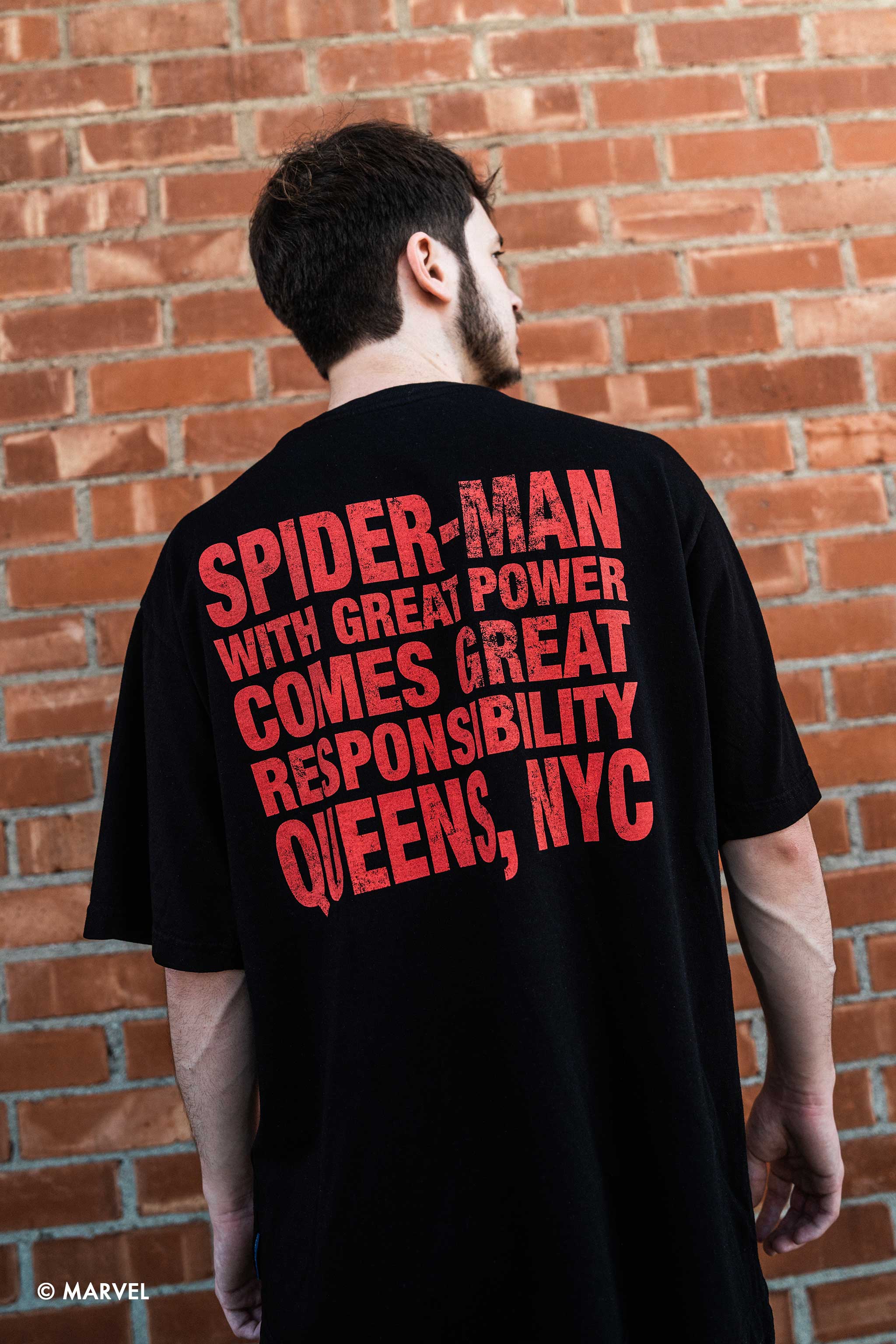 Marvel Spider-Man Great Power & Responsibility Relaxed Tee