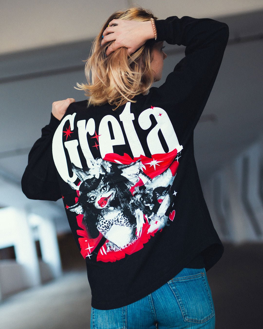 SNIDEL GREMLINS スウェット GREMLINS】別注 グレムリン ロックフォト オーバーサイズ