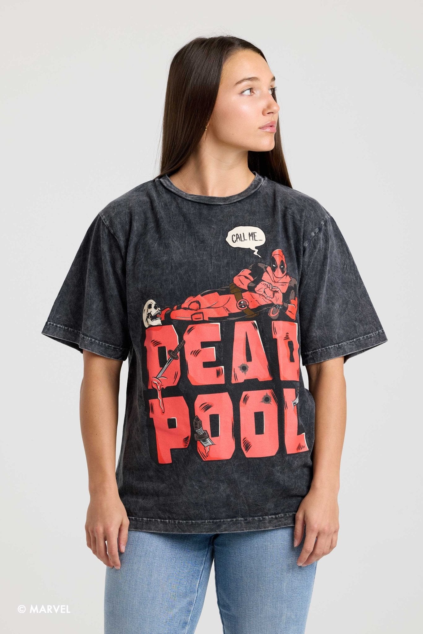 Marvel Deadpool "Call Me" Relaxed Tee 1