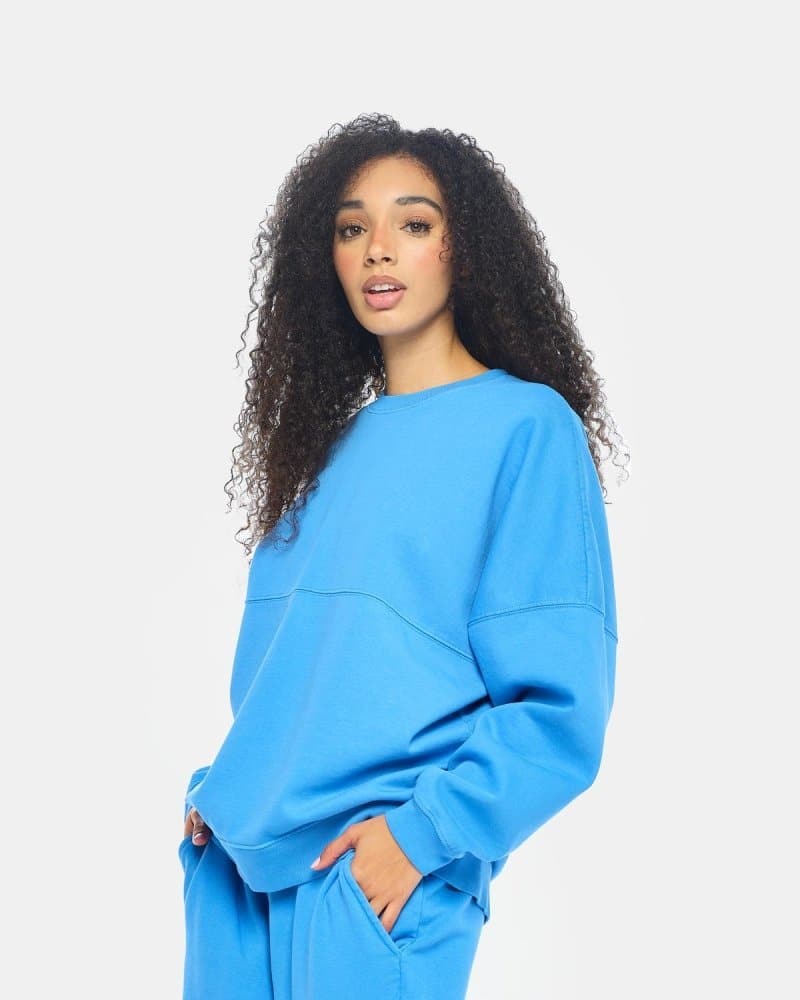 Banded Crew Neck Organic Fleece Core Lounge Sweatshirt - spiritjersey.com