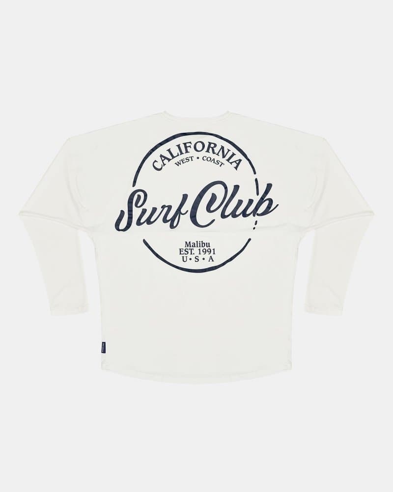 California Surf Club - White Aqua Spirit Jersey® Moisture Wicking Rash Guard - spiritjersey.com