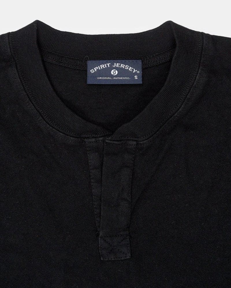 Classic Black Henley Spirit Jersey® - spiritjersey.com