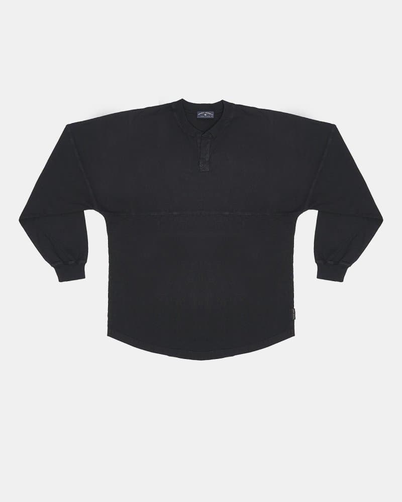 Classic Black Henley Spirit Jersey® - spiritjersey.com