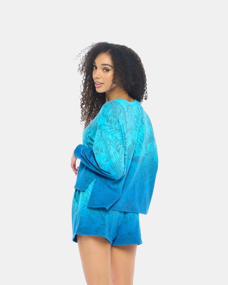 Deliciosa Palms French Terry High-Low Women's Loungewear Pullover - spiritjersey.com