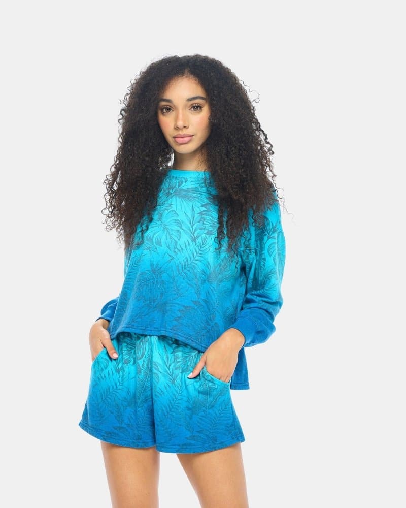 Deliciosa Palms French Terry High-Low Women's Loungewear Pullover - spiritjersey.com