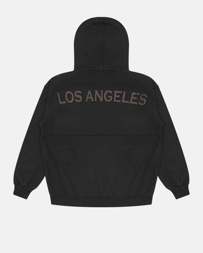 Los Angeles Black Organic Fleece Zip Hoodie - spiritjersey.com