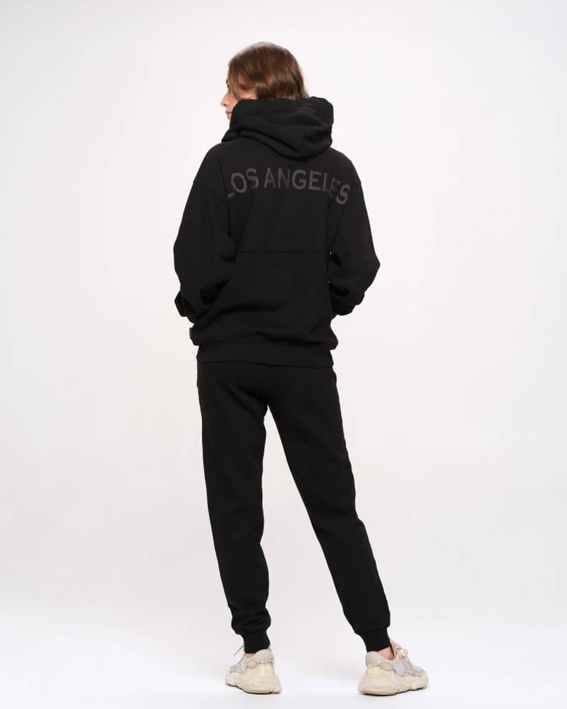 Los Angeles Black Organic Fleece Zip Hoodie - spiritjersey.com