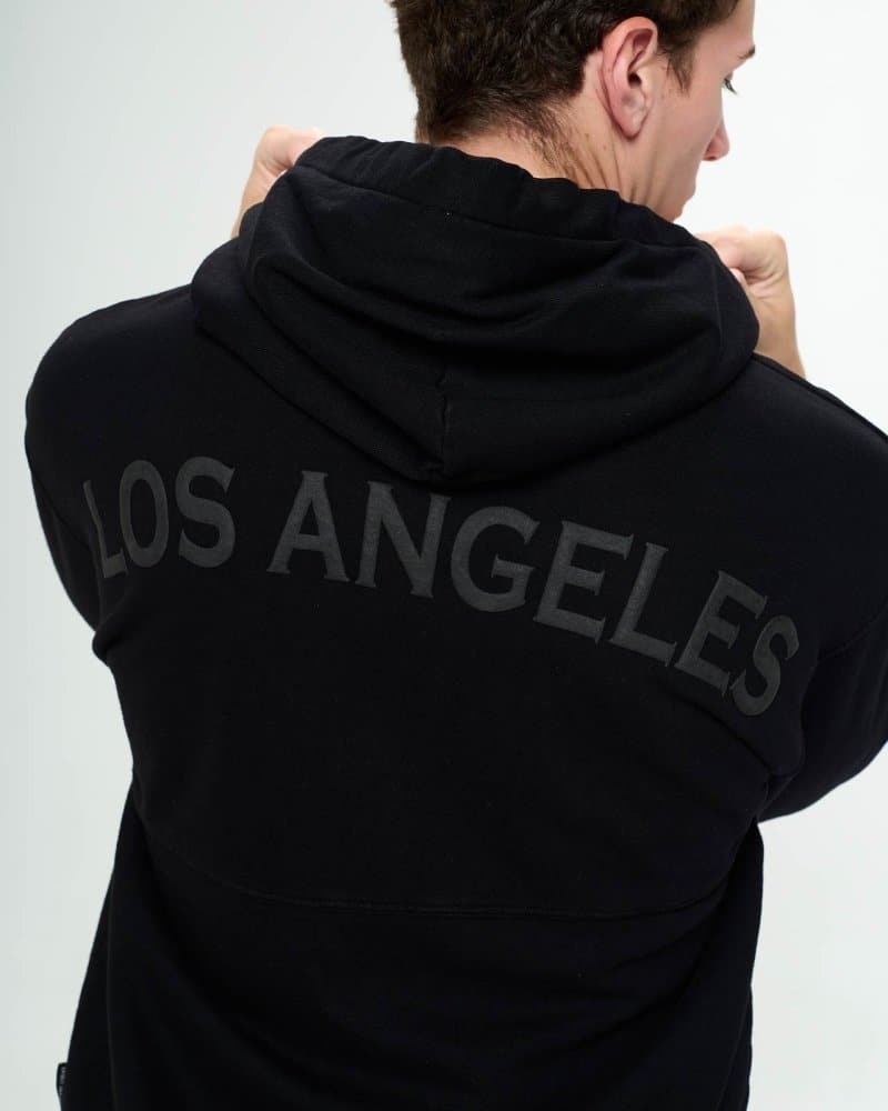 Los Angeles Black Organic Fleece Zip Hoodie - spiritjersey.com
