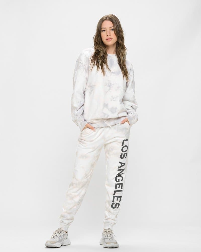 Los Angeles Crystal Wash Crew Neck Organic Fleece  Sweatshirt - spiritjersey.com