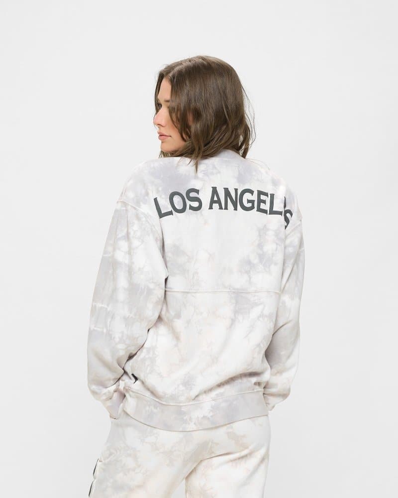 Los Angeles Crystal Wash Crew Neck Organic Fleece  Sweatshirt - spiritjersey.com