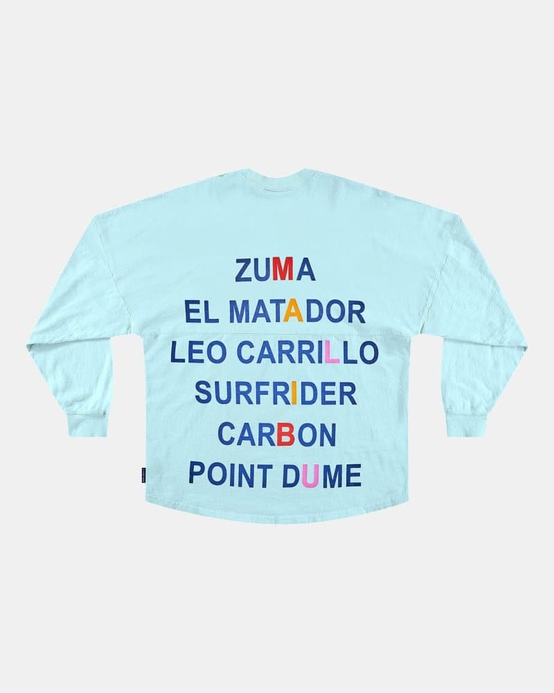 Malibu Beaches Long Sleeve Crew Neck Spirit Jersey® - spiritjersey.com