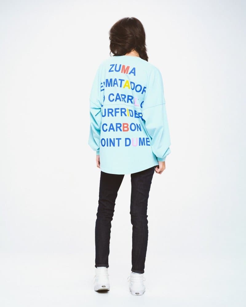 Malibu Beaches Long Sleeve Crew Neck Spirit Jersey® - spiritjersey.com