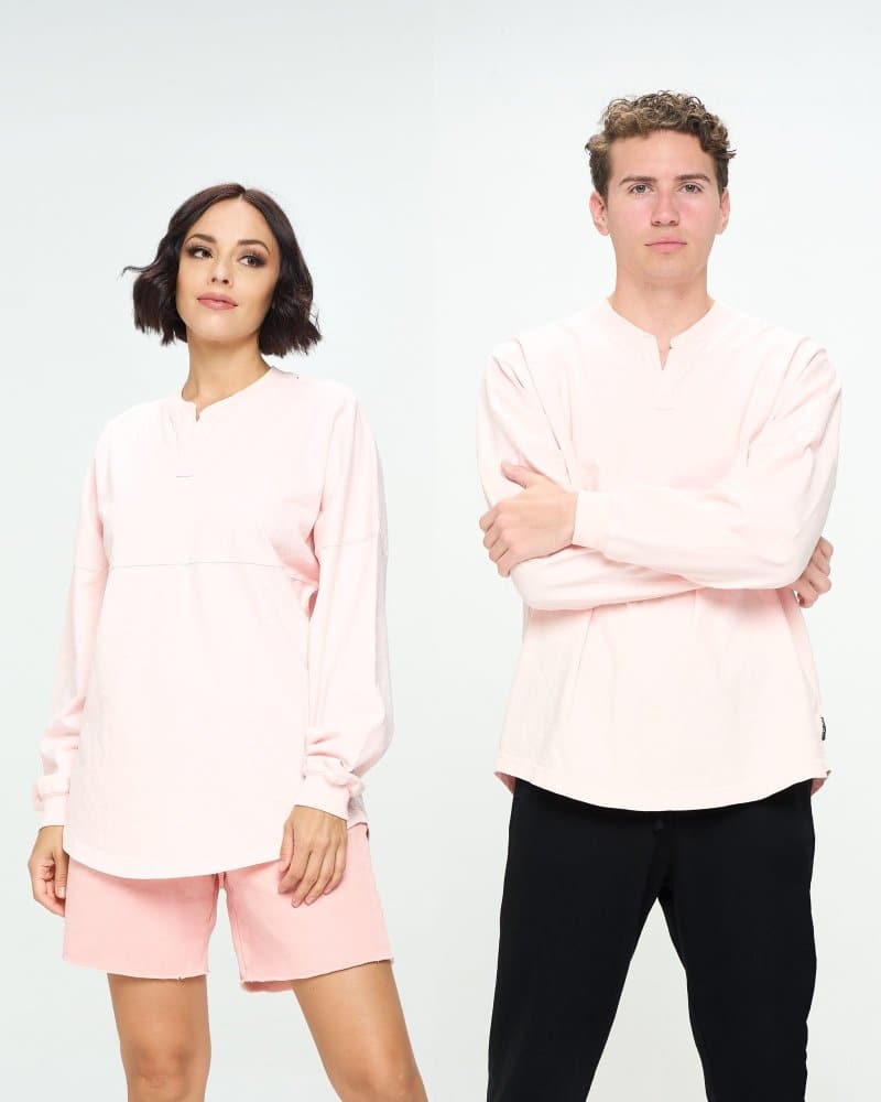 Millennial Pink Henley Spirit Jersey® - spiritjersey.com