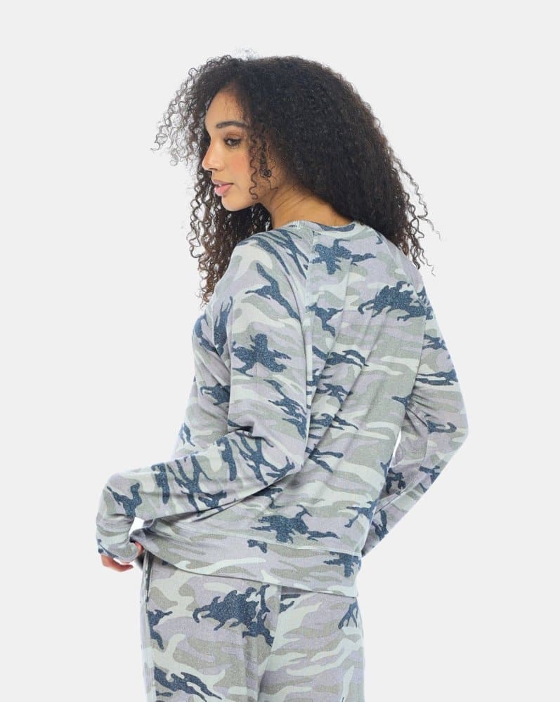 Women's Brushed Raglan Printed Lounge Pullover - spiritjersey.com