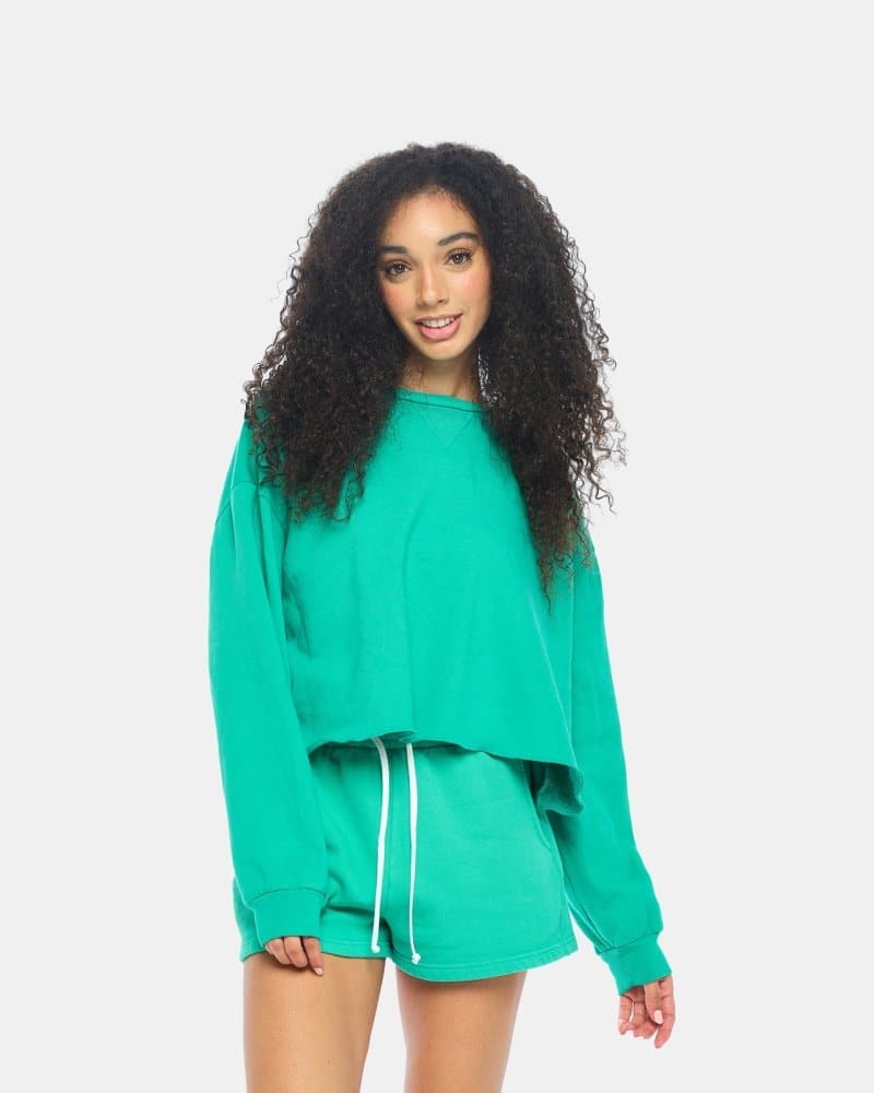 Women's Slouchy Fleece Lounge Crop Top - spiritjersey.com