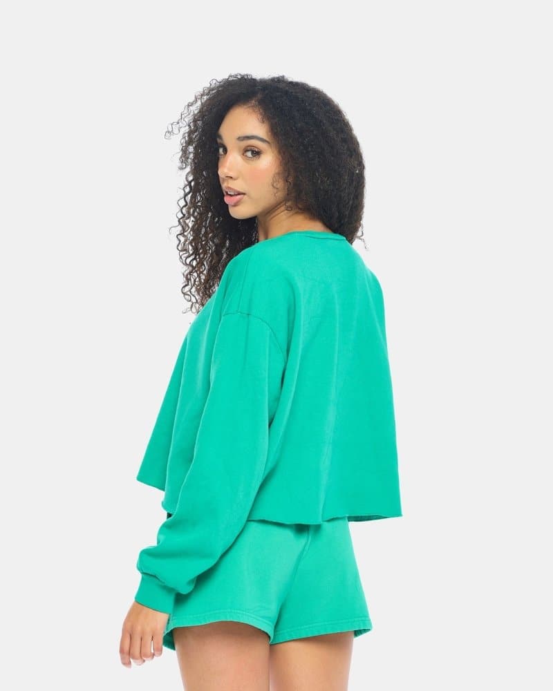 Women's Slouchy Fleece Lounge Crop Top - spiritjersey.com